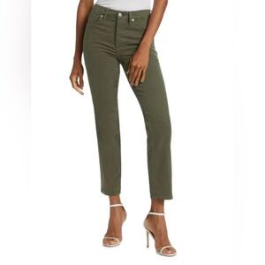 Good American Good Classic Ankle-Crop Butter Soft Pants Green‎ Size 12/31